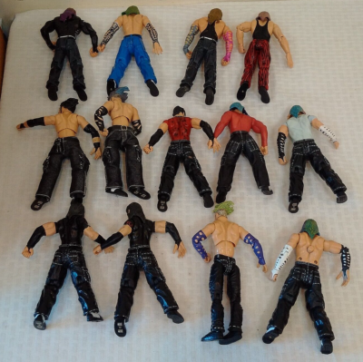13 Diff Jeff Matt HARDY WWE Jakks WWF Wrestling Figure Lot