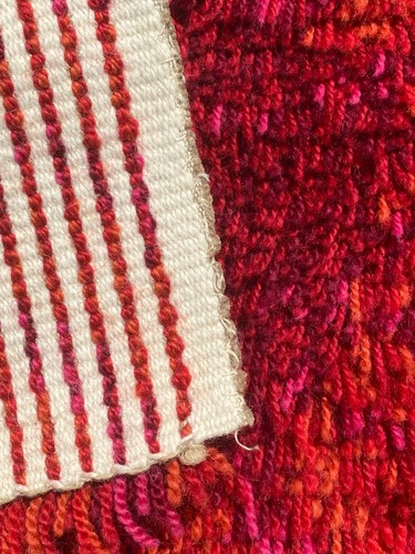 🧡 Vintage Retro Swedish Rya Rug 1960s70s 🧡 40 x 33 cm 16 x 13 in - Picture 6 of 8