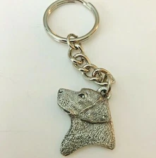 Lab Labrador Retriever Head PEWTER Dog 3D Keychain Key Chain Ring Fob GG Harris