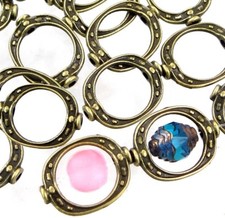 20 Antique Bronze Pewter Dodut Frame Gun Metal Beads 20x15mm