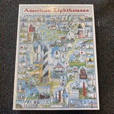 American Lighthouses 1000 Piece Jigsaw Puzzle -24"X30" NEW & SEALED,Made in USA
