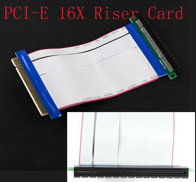 PCI-E PCI-Express 16X Riser Card Flexible Ribbon Extender Extension Cable Cord