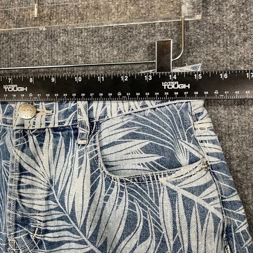 Pantalones Cortos Current Elliott Para Mujer 29 Azul Denim Corte Wily Hoja de Palma Botón Mosca Foto 4 de 4