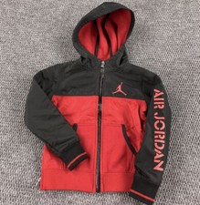 Jordan Nike Kids Small 4-5 Years Full Zip Jacket Hoodie Sleeve Spellout Jumpman