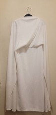 Halston Crepe Cape Shift Dress White Sz Small. ( Sz 4/6)