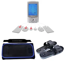Tens Unit Electrotherapy Massager Device Pulse Machine Set With Slipper and Belt