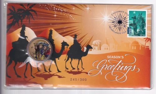 AUSTRALIAN PNC IMPRESSIONS: 2016 $1 CHRISTMAS SEASONS GREETINGS COIN #M2958
