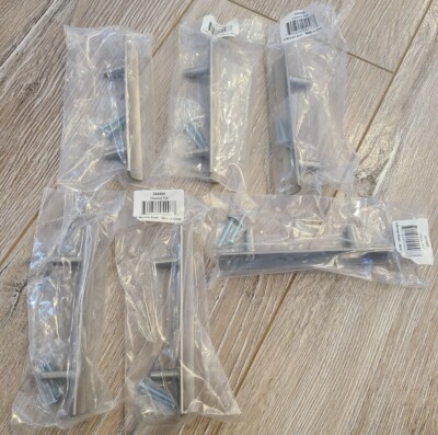 6 x Michael Aram Steel Channel Drawer Door Pulls 240400 Steel 3'' Hole Spacing