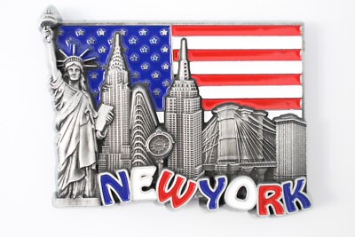 3D - NEW YORK - USA - Metall Kühlschrankmagnet Küche Dekor Urlaub Souvenir Geschenk