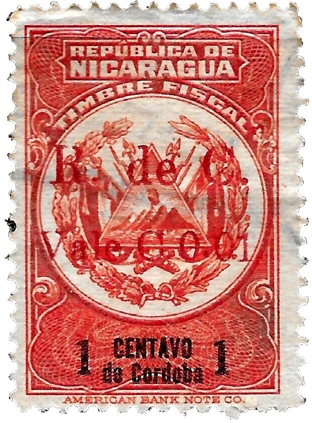 Handstamped Used Nicaraguan Stamps