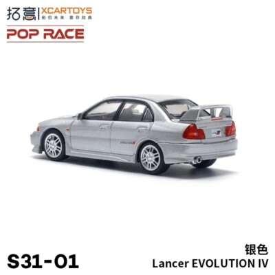 Xcartoys x POP RACE 1:64 Lancer EVOLUTION IV Silver Diecast Model