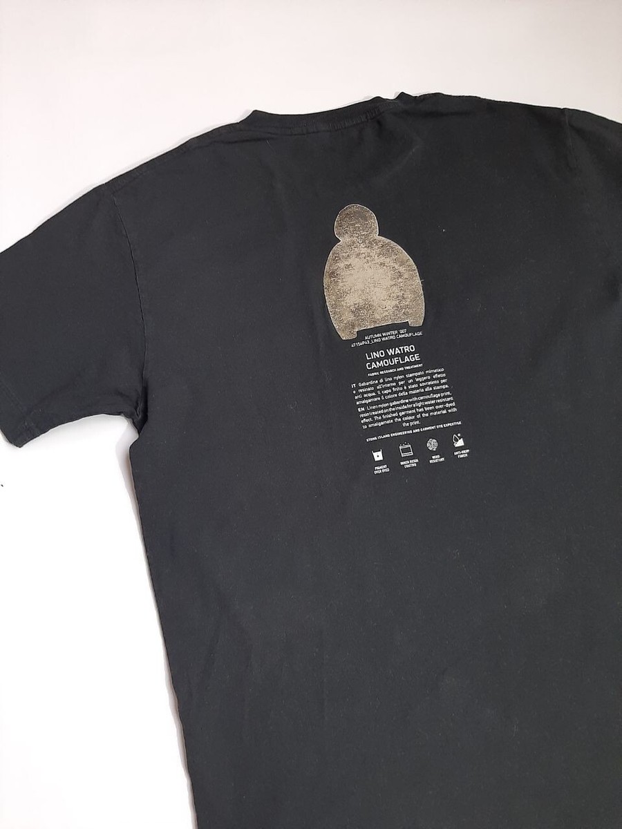 Stone Island Archivo Lino Watro Camouflage Ptinted Graphic Balck