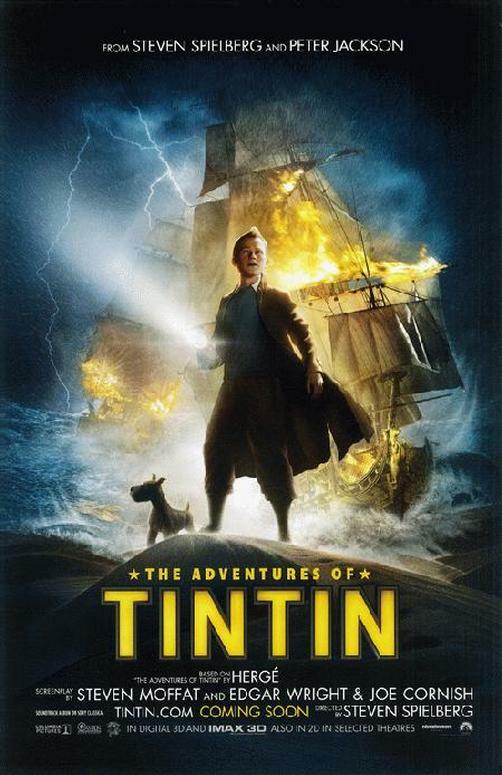 TINTIN ヴィンテージ　映画ポスター　タンタンと太陽の神殿　オリジナル THE ADVENTURES OF TINTIN MOVIE POSTER 2011 ANIMATION SPIELBERG | eBay