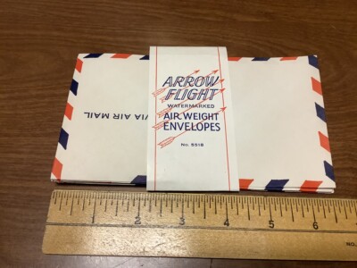 9 vintage unused ARROW FLIGHT watermarked AIR WEIGHT ENVELOPES #5518