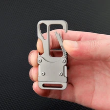 Titanium Alloy Keychain Carabiner Opener Wrench Cutter Outdoor EDC Multi Tools