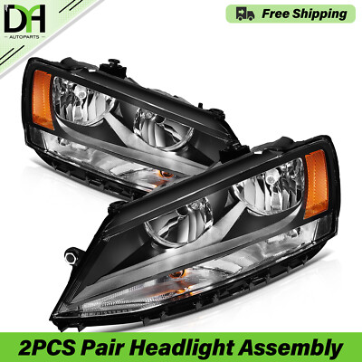 PAIR/2PCS Headlight Headlamp Assembly For Volkswagen Jetta Sedan 4Door 2011-2017