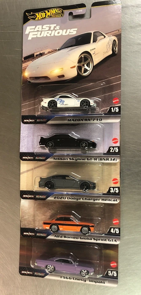 HOT WHEELS 2025 FAST & FURIOUS K CASE ( SET OF 5 ) 1966 IMPALA HELLCAT NISSAN - Image 2 of 4