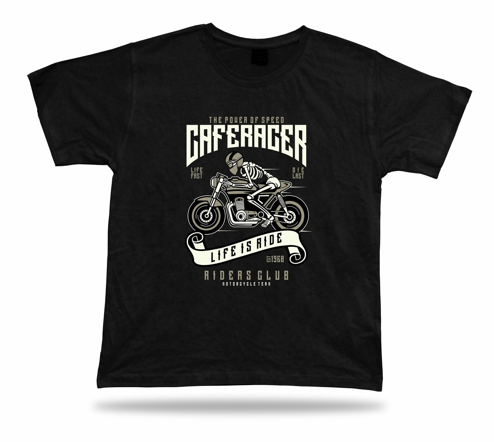 Speed of caferacer, life is ride awesome cool design unique t shirt tee design