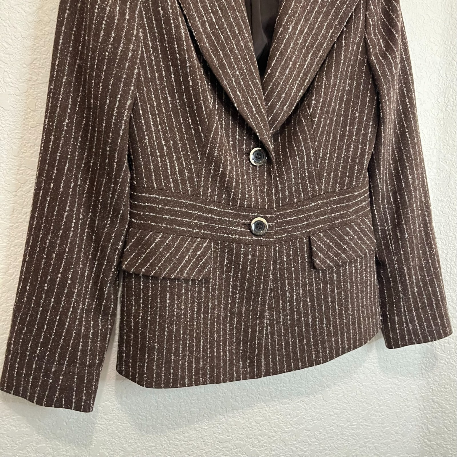 Etcetera Brown Striped Two Button Silk Blend Blaz… - image 3