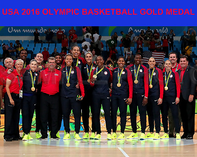 2016 USA Women's Olympic Basketball Gold Medal RIO Brazil 8x10 Team Photo