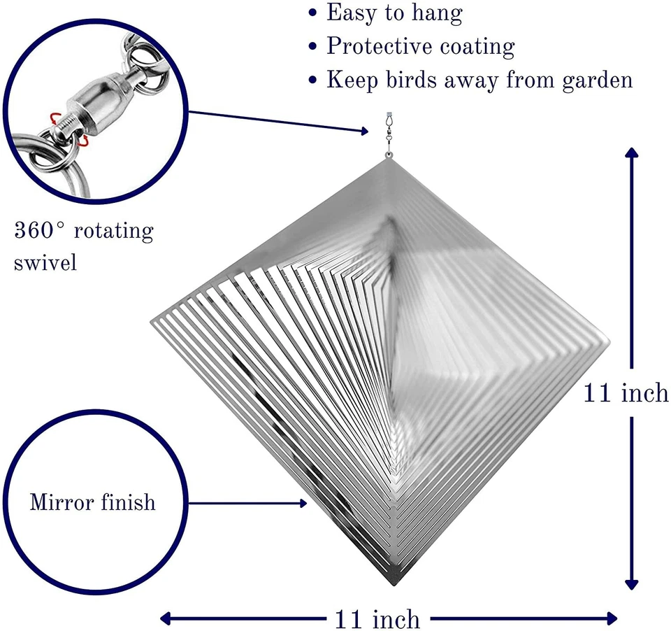 3D Metal Kinetic Wind Spinner Garden Backyard Hanging Decor Art Ornament Outdoor - Image 4 of 4