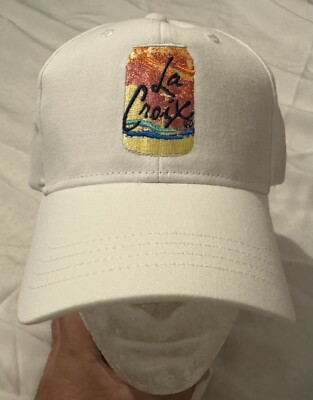 La Croix Embroidered Can Logo White Hat Cap Adjustable #LiveLaCroix NWOT