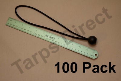11'' Premium Black Ball Bungies - Package of 100 - Canopy Tie Down Cargo Bungee