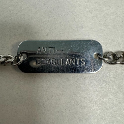 Bracciale Medico Emerg Alert Anit-Coagulanti Acciaio Inox Lucidato ID - Foto 5 di 5