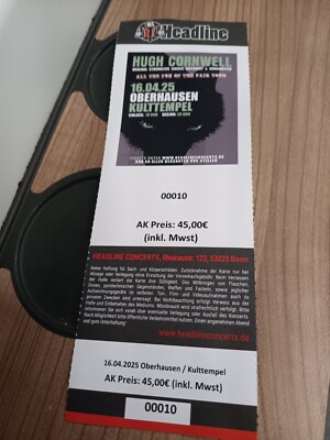 Hugh cornwell altes gebrauchtes Ticket Oberhausen April 2025 stranglers