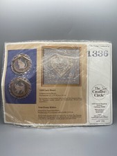 Creative Circle Cross stitch Lacy Heart Needlepoint Vintage 1336