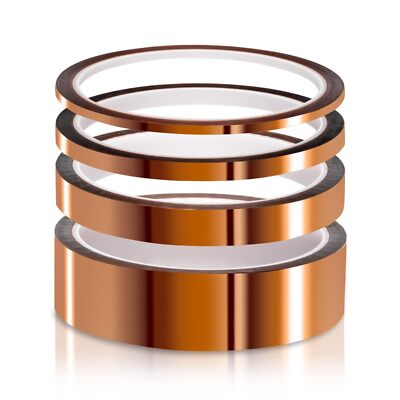 4 Rolls Copper Foil Tape with Conductive Adhesive for Guitar EMI Shielding