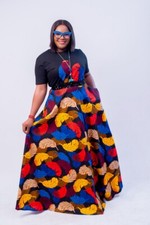 Empress Set African Print Maxi Skirt  Sequin Tee Multiple Styles  Sizes NWT