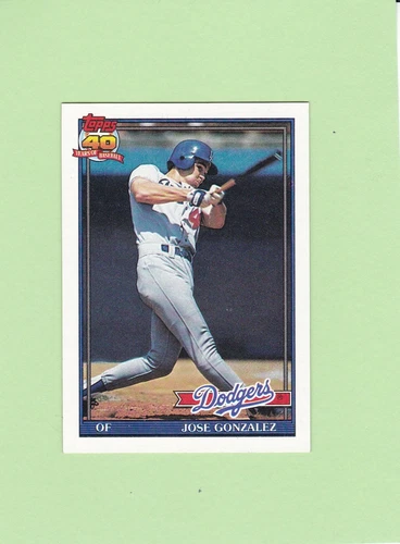 1991 TOPPS #279 Jose Gonzalez Error Variation card GLOW BACK  RARE !!!!
