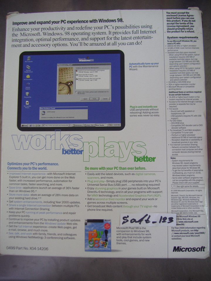 MICROSOFT WINDOWS 98 SECOND EDITION FULL OPERATING SYSTEM WIN 98 SE ...