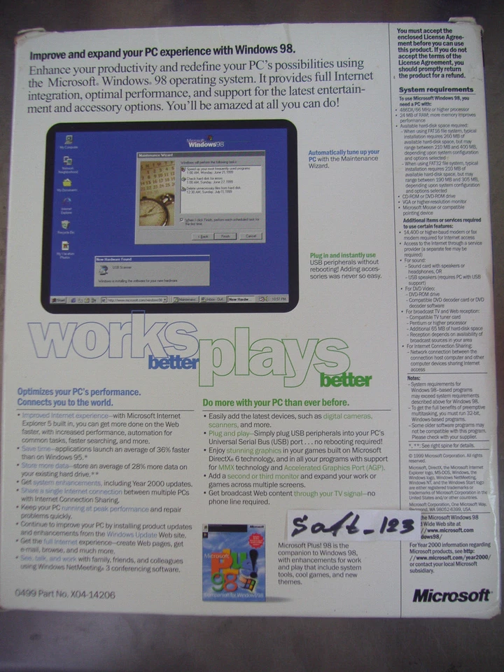 MICROSOFT WINDOWS 98 SECOND EDITION FULL OPERATING SYSTEM WIN 98 SE=RETAIL BOX= - Image 3 of 4