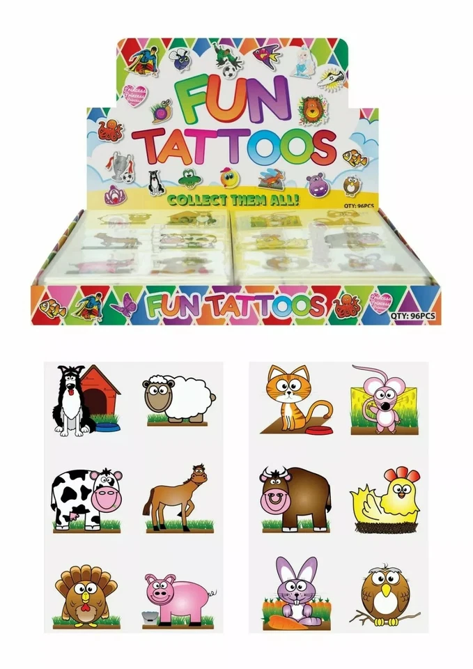 48 TATUAJES TEMPORALES de Dinosaurios Niños Niños Niñas Niños Novedad Fiesta Bolso de Botín Foto 3 de 4