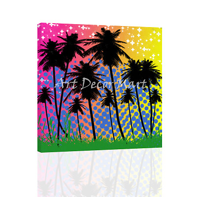 Palm Tree Pop Art - CANVAS OR PRINT WALL ART - Picture 1 of 2