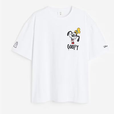 H&M x Disney Mens Trevor Andrew Goofy Collab Oversized Shirt Size