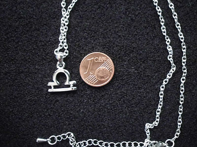  Halskette Sternzeichen ''Waage'' Modeschmuck Kette Anhänger silberfarben NEU
