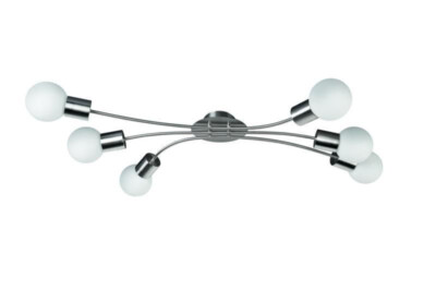 Massive Energiespar Deckenleuchte Maxel Stahl 6x E14 Warmweiß 38021-17-15