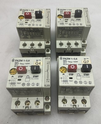 4 Pack Moeller PKZM 1-0,6 Amp 690 Volt Motor Starter/Circuit Breaker *USED