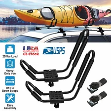 Universal J-Bar Kayak Carrier Heavy Duty Canoe Car Top Mount Carrier Roof Rack