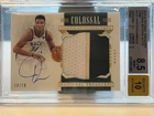 2019-20 National Treasures Giannis Antetokounmpo Colossal Material Auto /10