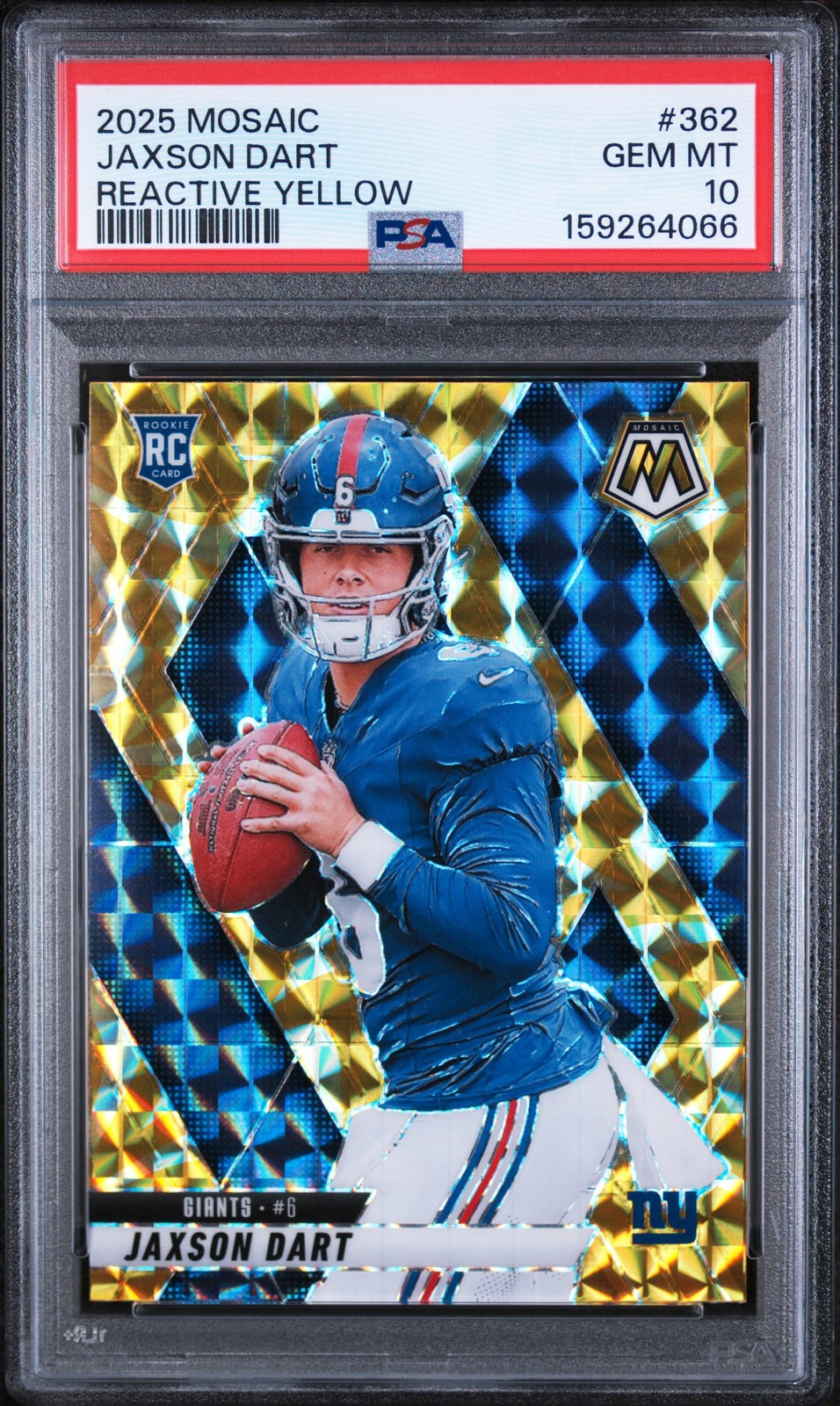 Jaxson Dart Panini Mosaic #362 Yellow Reactive