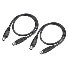 PS/2 Mouse and Keyboard Extension Cable 6P 1.64 Feet Male to Male 2Pcs, Black bn