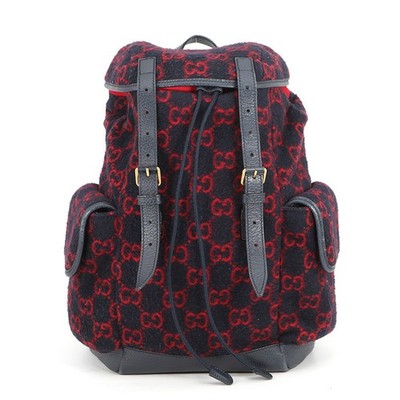 GUCCI GG Wool Backpack GG wool Navy/Red 598184
