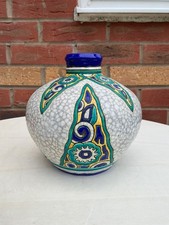 antique Charles Catteau Boch Freres Keramis Art Deco Earthenware vase