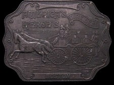 HK25116 VINTAGE 1970s  AMERICA'S HEROES  BOSTON FIRE DEPT. BUCKLE