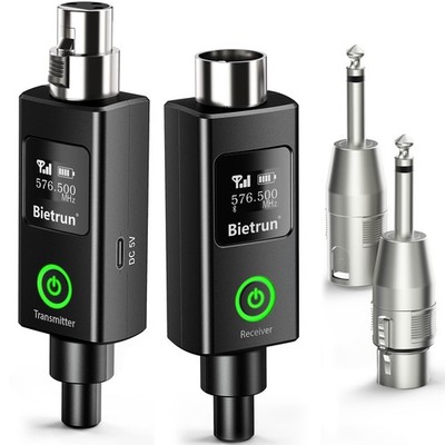 Wireless XLR Transmitter Receiver with 48V Phantom Power, Wireless Microphone...