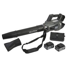 Klutch Dual-Battery Leaf Blower Kit, KLiQ 20V, 600 CFM, Brushless, Cordless,